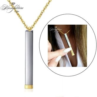 LN049b Naszyjnik z UKRYTYM GRAWEREM ze stali chirurgicznej